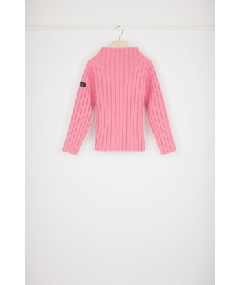 Wide rib knit jumper in wool and cashmere la colonne vertébrale