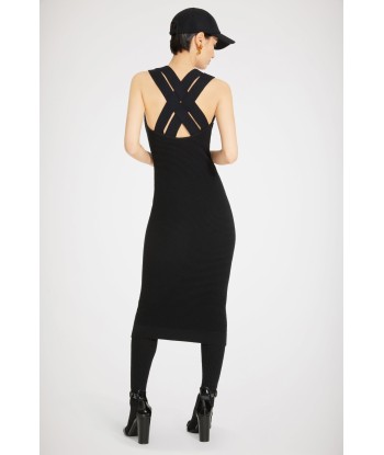 Cross back knit midi dress in virgin wool prix