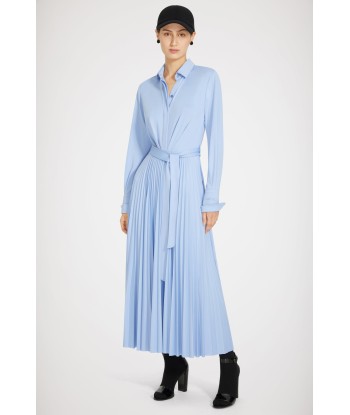 Pleated maxi dress in recycled polyester de technologie