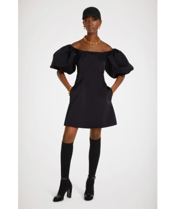 Balloon sleeve mini dress in recycled satin Faites des économies