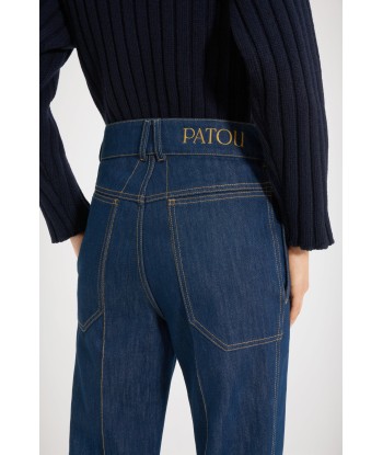 Tailored flared trousers in organic denim en linge