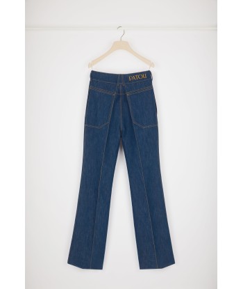 Tailored flared trousers in organic denim en linge