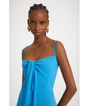 Knot-front slip dress in organic cotton rembourrage situé sous