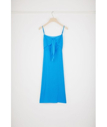 Knot-front slip dress in organic cotton rembourrage situé sous