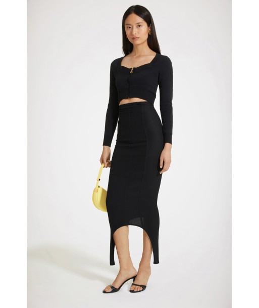 Curve midi skirt in organic stretch seersucker prix