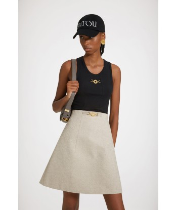 Medallion mini skirt in organic cotton jacquard pas cher